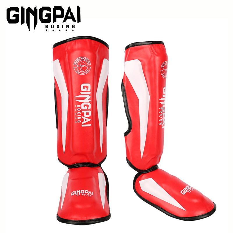 MMA Muay Thai Kickboxing Leather Shin Guards