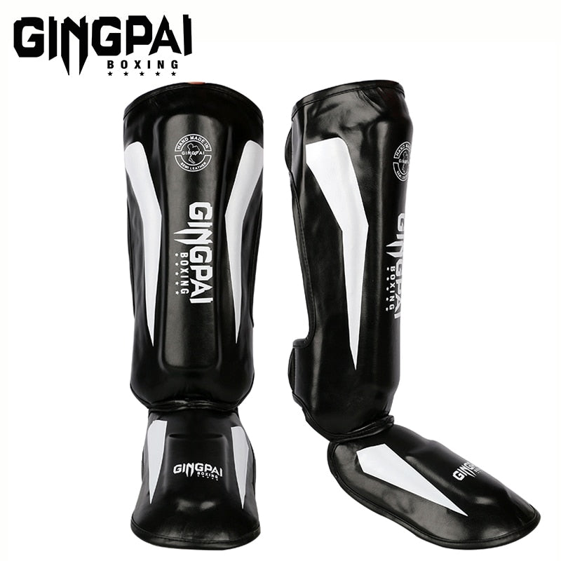 MMA Muay Thai Kickboxing Leather Shin Guards