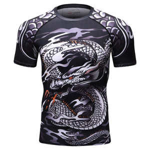 Animal Graphic Compression Shirt Rashguard Jiu Jitsu MMA Fitness Quick Dry Rash Guard