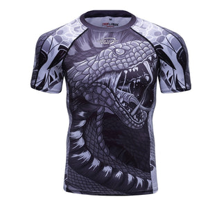 Animal Graphic Compression Shirt Rashguard Jiu Jitsu MMA Fitness Quick Dry Rash Guard