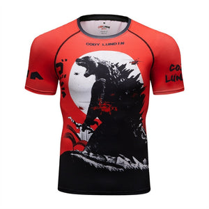 Animal Graphic Compression Shirt Rashguard Jiu Jitsu MMA Fitness Quick Dry Rash Guard