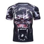 Animal Graphic Compression Shirt Rashguard Jiu Jitsu MMA Fitness Quick Dry Rash Guard