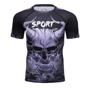 Animal Graphic Compression Shirt Rashguard Jiu Jitsu MMA Fitness Quick Dry Rash Guard