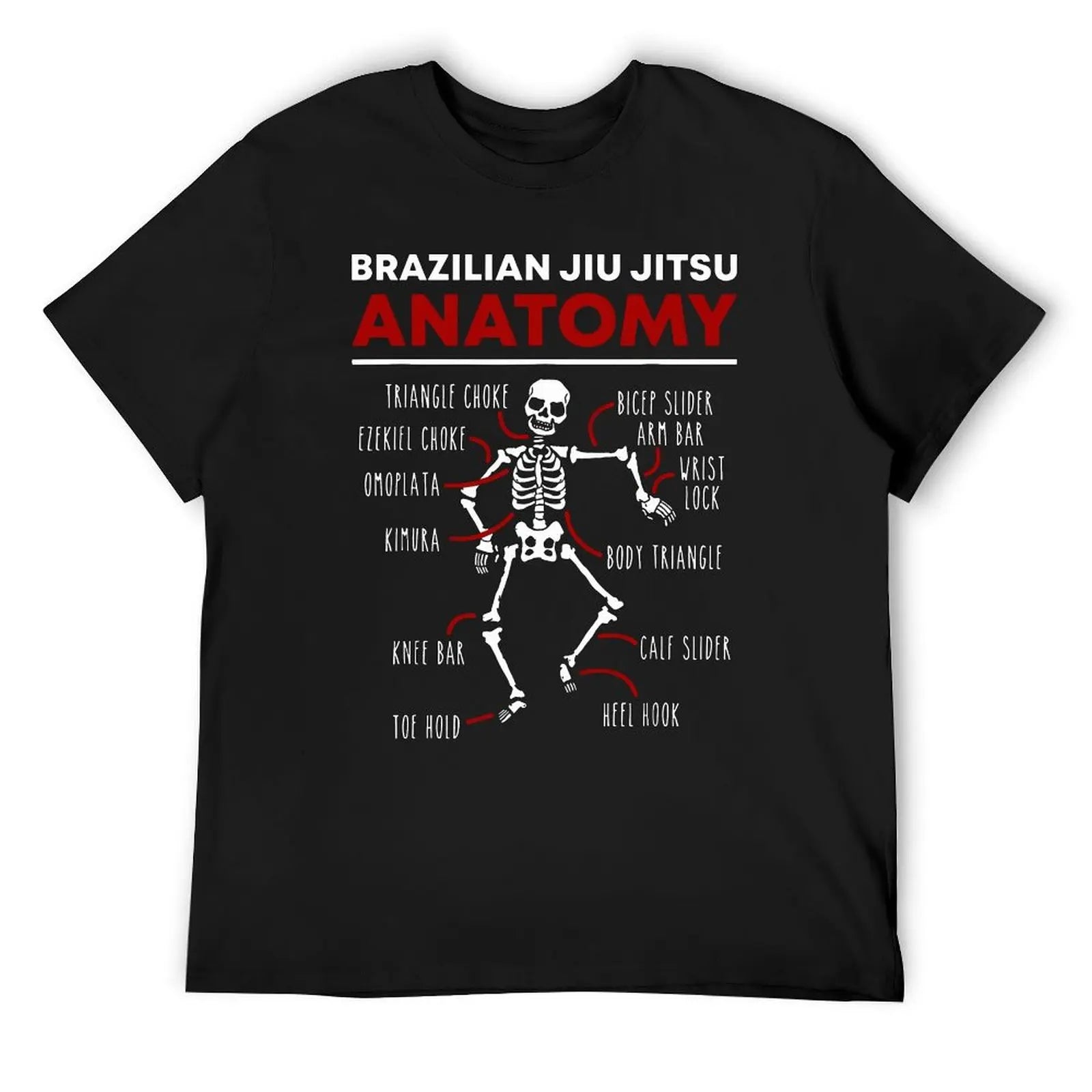 Brazilian Jiu Jitsu Anatomy Skeleton Funny Martial Arts T Shirts Graphic Streetwear Short Sleeve Harajuku Hip Hop T-shirt